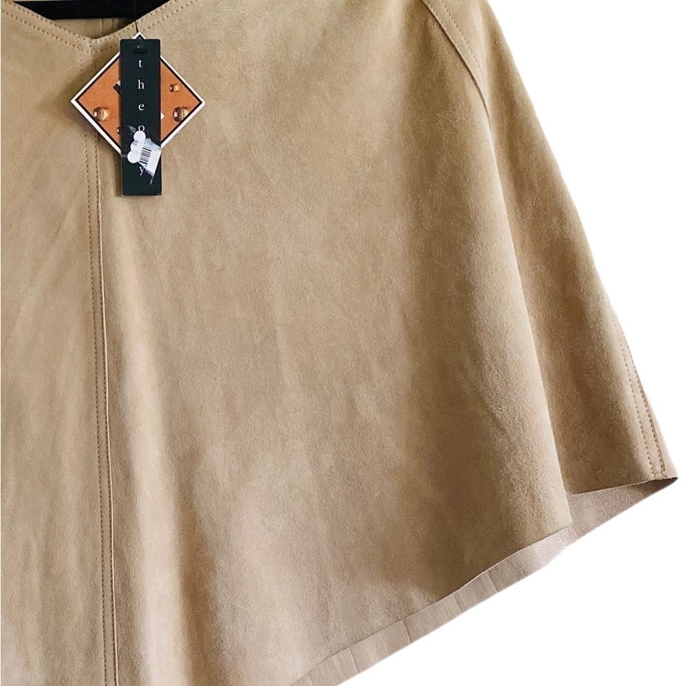 THEORY 100% Genuine Leather Suede Preppy Classic Cowgirl Western Poncho P/S NWT - Picture 3 of 7